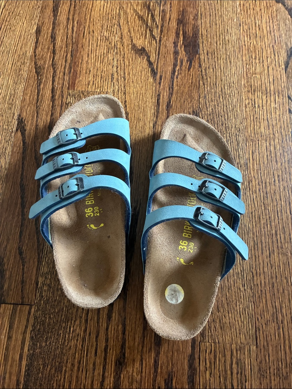 Birkenstock Triple-Strap Blue Sandals Size 36